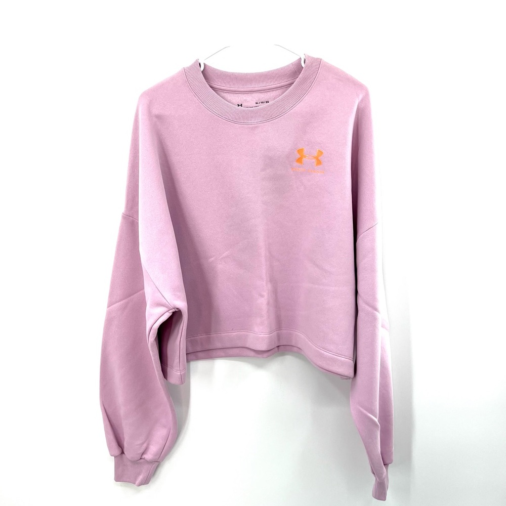 Under Armour Performance ‘Orchid’ Fleece Cropped Pullover Woman’s Size XLarge